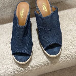 Crown Vintage Dark Blue Denim Mules